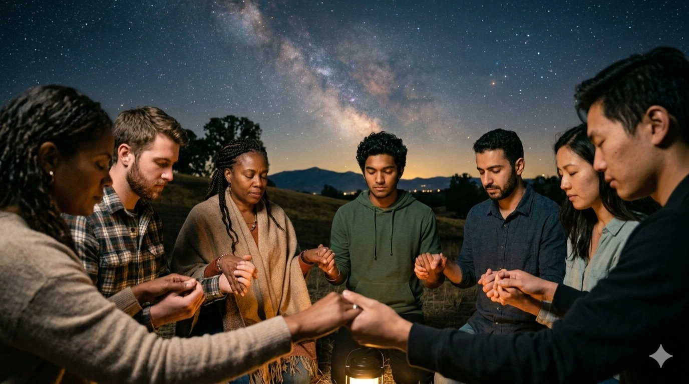 Believers praying together